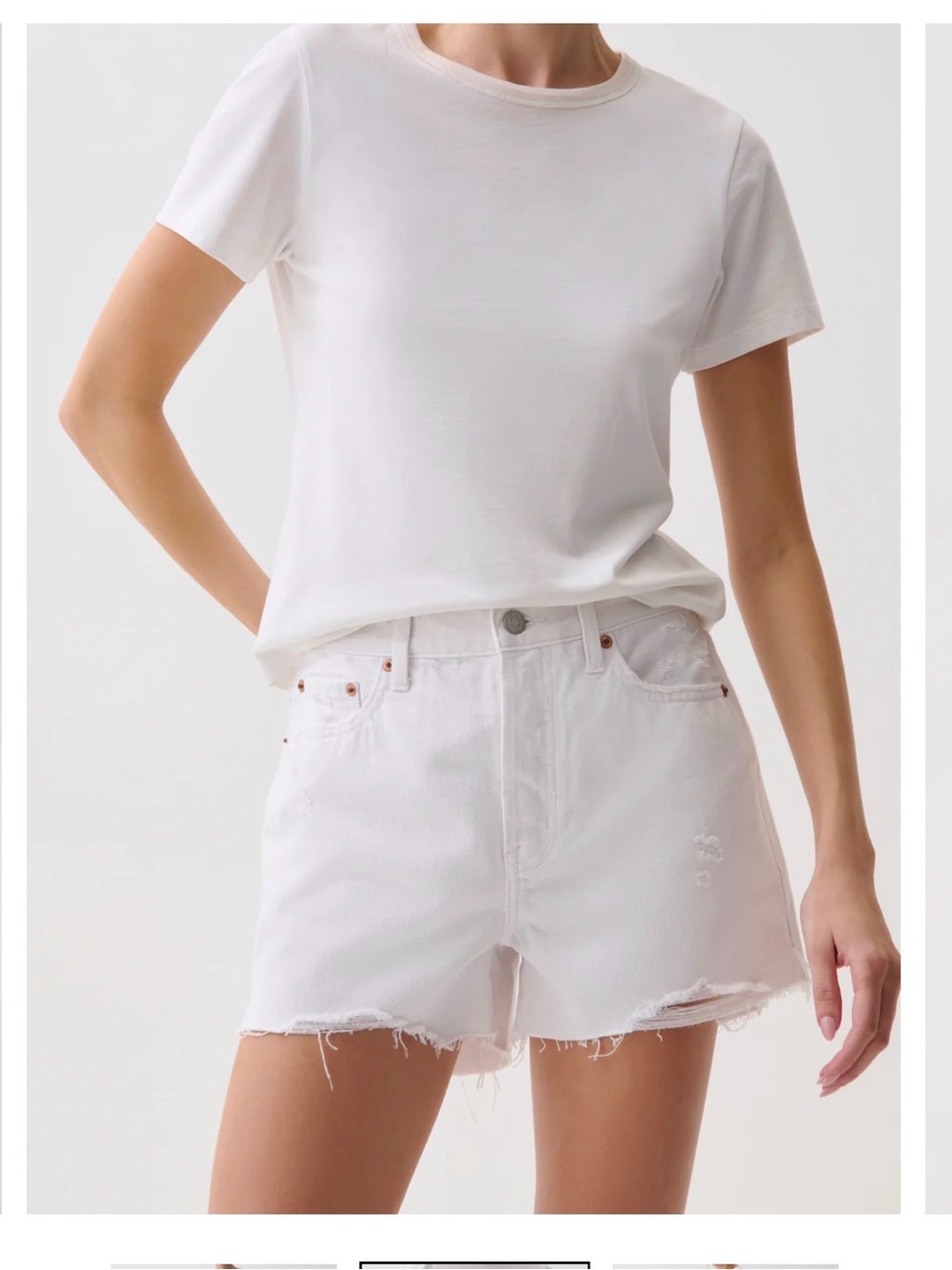 Pistola- Women's White High-Rise Denim Cutoff Shorts- size 27/28